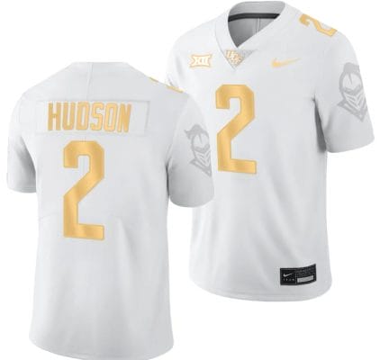Kobe Hudson Jersey #2 UCF Knights Light Mode College Football White Golden 8 Kobe Hudson Jersey #2 UCF Knights Light Mode College Football White Golden