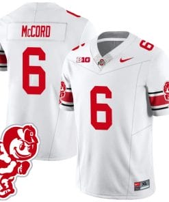 Kyle McCord Jersey #6 Ohio State Buckeyes Football 2023 Stitched Brutus Buckeye Patch White