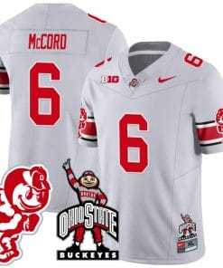 Kyle McCord Jersey #6 Ohio State Buckeyes Football Stitched Brutus Buckeye Patch Gray