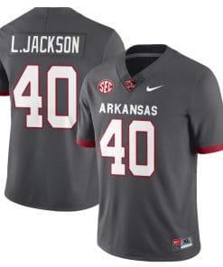 Landon Jackson Jersey #40 Arkansas Razorback Football All Stitched Gray