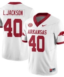 Landon Jackson Jersey #40 Arkansas Razorback Football All Stitched White