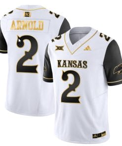 Lawrence Arnold Jersey #2 Kansas Jayhawks Blackhawk Gold Vapor Football Black Sleeves