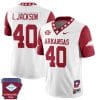 Landon Jackson Jersey #40 Arkansas Razorback Football Arkansas Patched All Stitched Red Sleeves