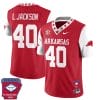 Landon Jackson Jersey #40 Arkansas Razorback Football Arkansas Patched All Stitched White Sleeves
