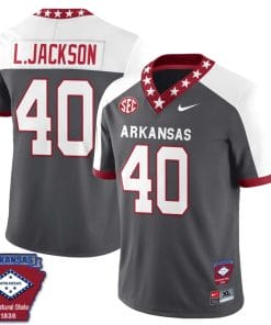Landon Jackson Jersey #40 Arkansas Razorback Football Arkansas State Patched White Alternate