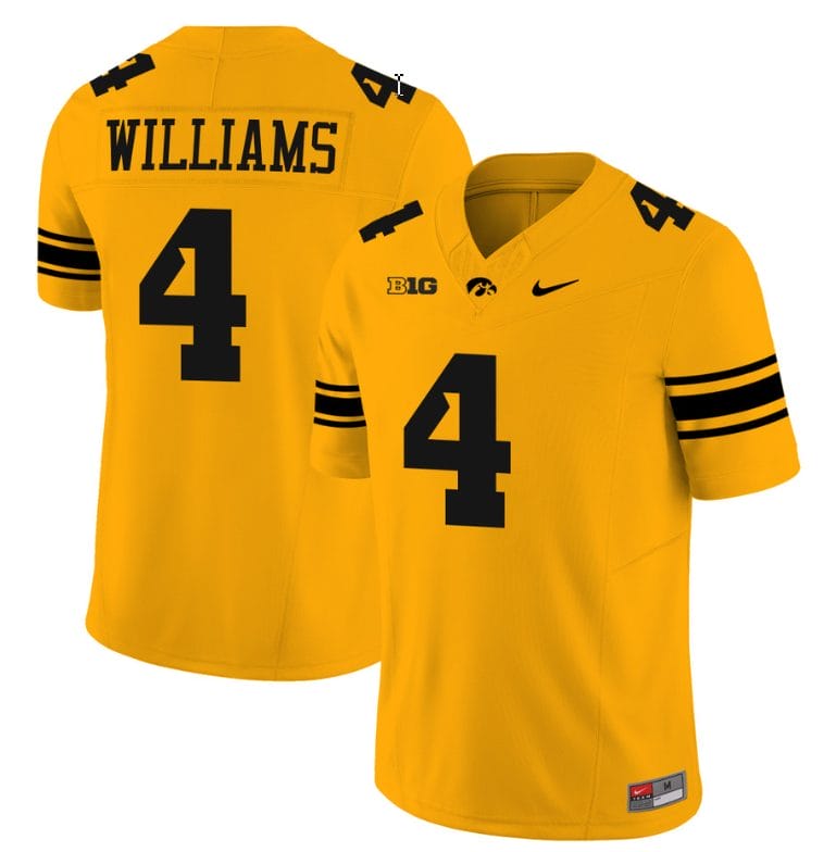 Leshon Williams Jersey #4 Iowa Hawkeyes Vapor Limited College Football Gold 1 Leshon Williams Jersey #4 Iowa Hawkeyes Vapor Limited College Football Gold