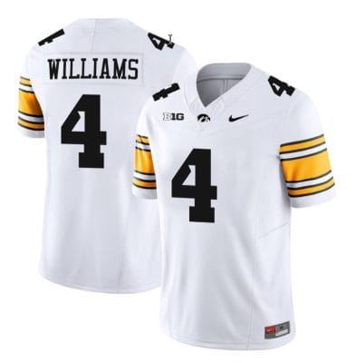 Leshon Williams Jersey #4 Iowa Hawkeyes Vapor Limited College Football White