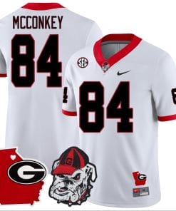 Ladd McConkey Jersey #84 Georgia Bulldogs Georgia State Map College Football Stitched White