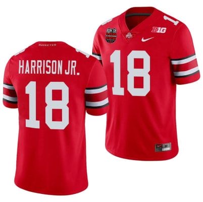 Marvin Harrison Jr Jersey #18 Ohio State Buckeyes Ohio Stadium Patch College Football Scarlet