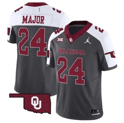 Marcus Major Jersey #24 Oklahoma Sooners Vapor Limited College Football Stitched Special Anthracite