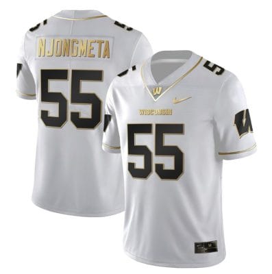 Maema Njongmeta Jersey #55 Wisconsin Badgers Gold Vapor College Football White Gold 8 Maema Njongmeta Jersey #55 Wisconsin Badgers Gold Vapor College Football White Gold