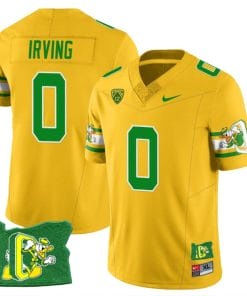 Mar'Keise Irving Jersey #0 Oregon Ducks ‘Mighty Oregon’ Throwback Football Oregon State Yellow