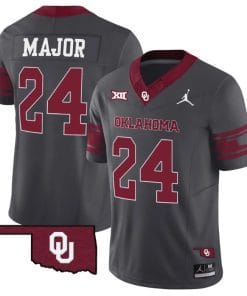 Marcus Major Jersey #24 Oklahoma Sooners Vapor Limited College Football Stitched Anthracite