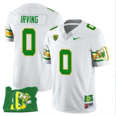 Mar'Keise Irving Jersey #0 Oregon Ducks ‘Mighty Oregon’ Throwback Football Oregon State White