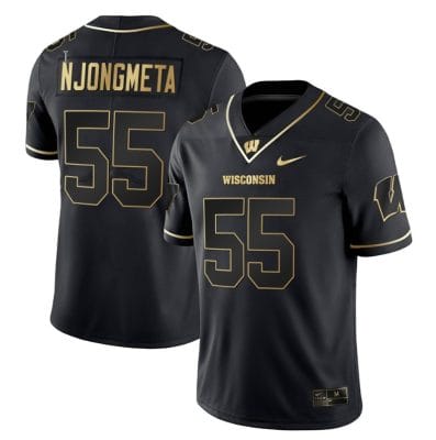 Maema Njongmeta Jersey #55 Wisconsin Badgers Gold Vapor College Football Black Gold 8 Maema Njongmeta Jersey #55 Wisconsin Badgers Gold Vapor College Football Black Gold