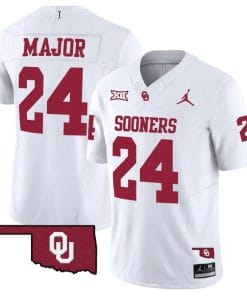 Marcus Major Jersey #24 Oklahoma Sooners Vapor Limited College Football Stitched White