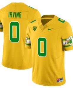 Mar'Keise Irving Jersey #0 Oregon Ducks ‘Mighty Oregon’ Throwback Football Uniforms Yellow