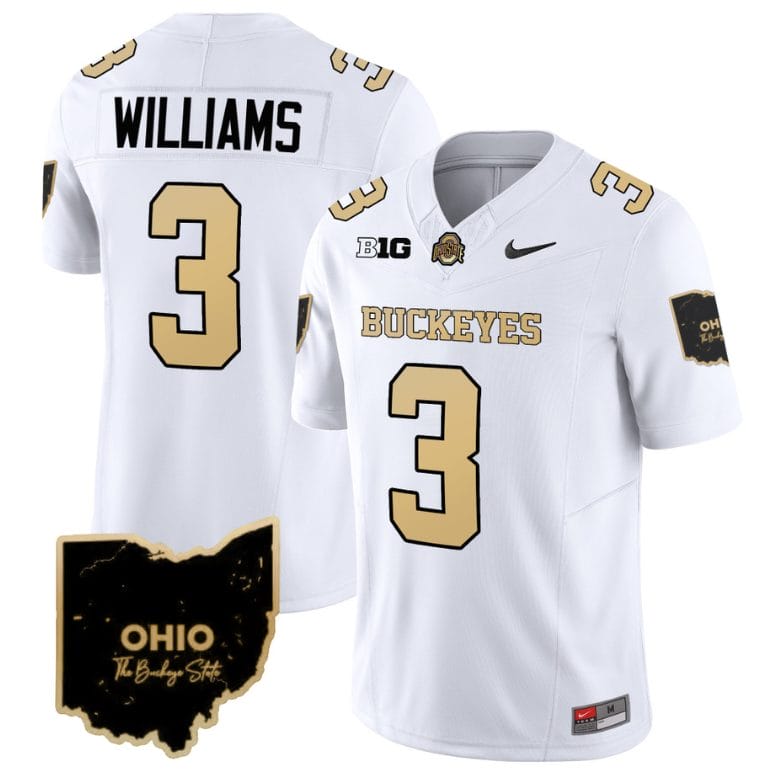 Miyan Williams Jersey #3 Ohio State Buckeyes College Football Stitched Special Vapor Limited White 1 Miyan Williams Jersey #3 Ohio State Buckeyes College Football Stitched Special Vapor Limited White