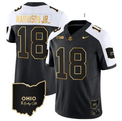 Marvin Harrison Jr Jersey #18 Ohio State Buckeyes College Football Stitched Special Vapor Limited Ohio Patch Alternate 8 Marvin Harrison Jr Jersey #18 Ohio State Buckeyes College Football Stitched Special Vapor Limited Ohio Patch Alternate