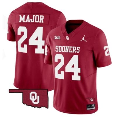 Marcus Major Jersey #24 Oklahoma Sooners Vapor Limited College Football Stitched Red