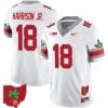 Marvin Harrison Jr Jersey #18 Ohio State Buckeyes Football Stitched Ohio Map Patch White Style 2