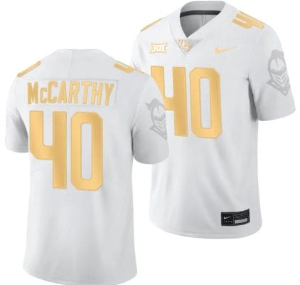Mitch McCarthy Jersey #40 UCF Knights Light Mode College Football White Golden 8 Mitch McCarthy Jersey #40 UCF Knights Light Mode College Football White Golden