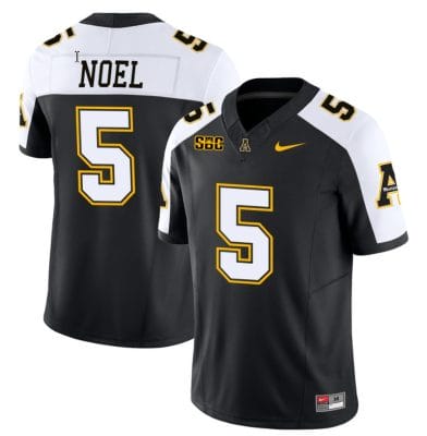 Nate Noel Jersey #5 Appalachian State Mountaineers Vapor Limited College Football Black Alternate