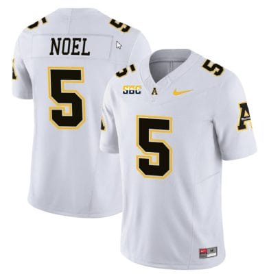 Nate Noel Jersey #5 Appalachian State Mountaineers Vapor Limited College Football White