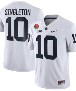 Nicholas Singleton Jersey #10 Penn State Nittany Lions Rose Patch College Football All Stitched White