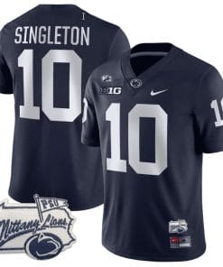 Nicholas Singleton Jersey #10 Penn State Nittany Lions PSU Patch College Football All Stitched Navy