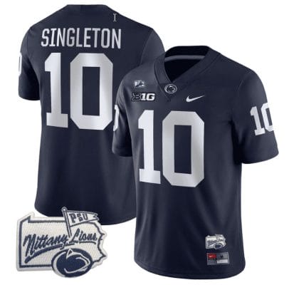 Nicholas Singleton Jersey #10 Penn State Nittany Lions PSU Patch College Football All Stitched Navy 8 Nicholas Singleton Jersey #10 Penn State Nittany Lions PSU Patch College Football All Stitched Navy