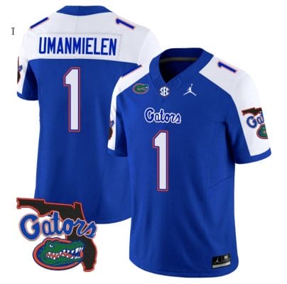 Princely Umanmielen Jersey #1 Florida Gators Vapor Limited Florida Map College Football Royal Alternate