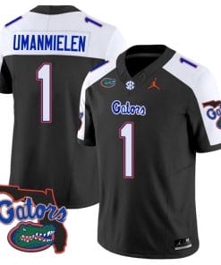 Princely Umanmielen Jersey #1 Florida Gators Vapor Limited Florida Map College Football Black Alternate