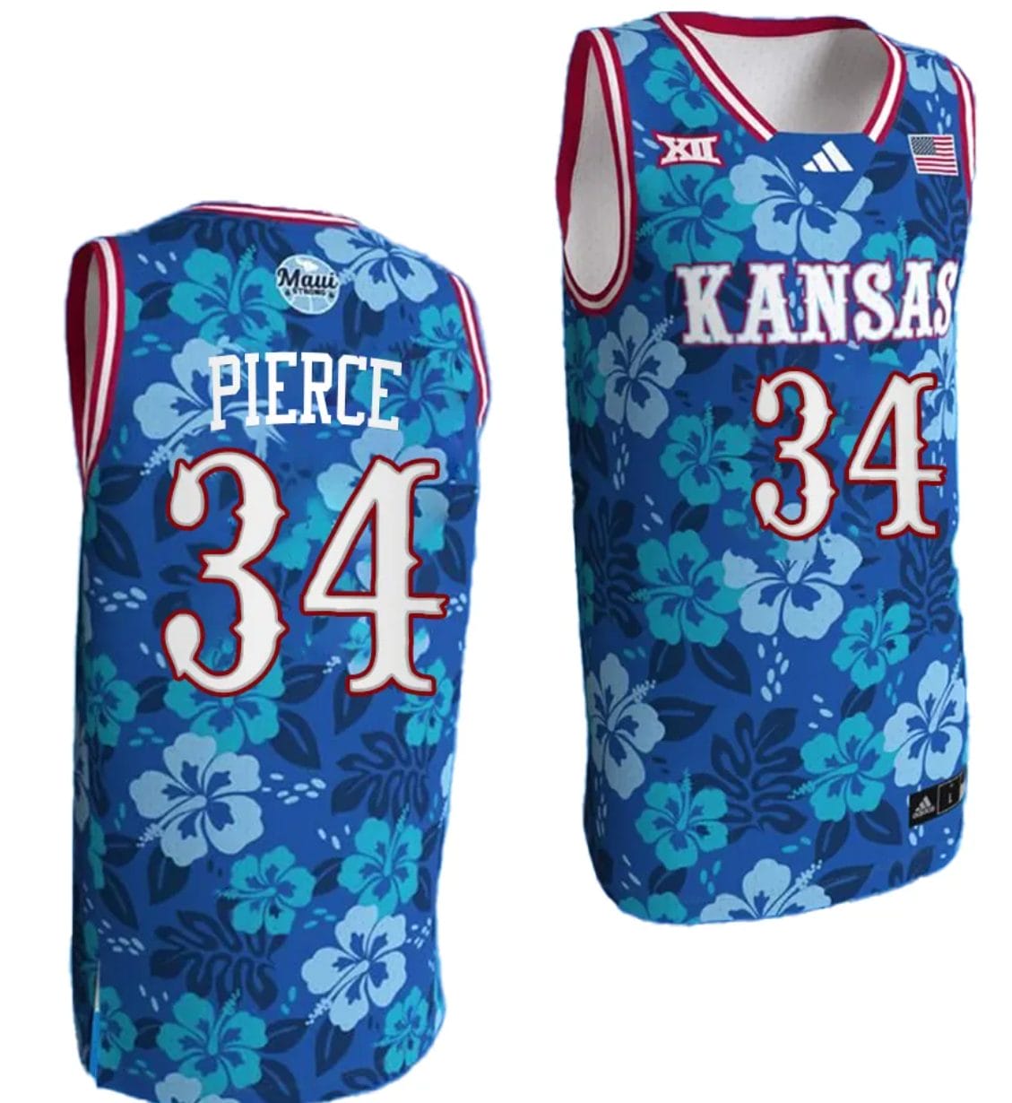 Paul Pierce Jersey #34 Kansas Jayhawks Bill Self Game College Basketball Blue Maui Strong 1 Paul Pierce Jersey #34 Kansas Jayhawks Bill Self Game College Basketball Blue Maui Strong