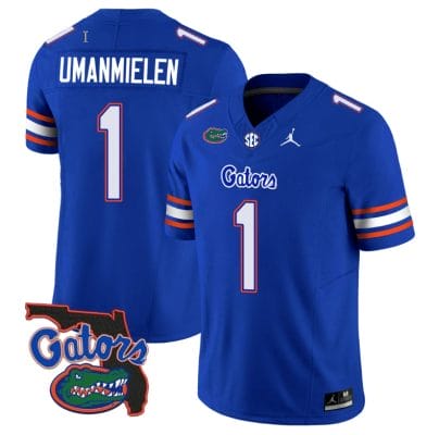Princely Umanmielen Jersey #1 Florida Gators Vapor Limited Florida Map College Football Royal