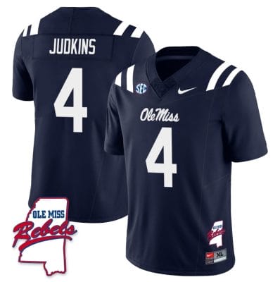 Quinshon Judkins Jersey #4 Ole Miss Rebels Football Ole Map All Stitched Navy 10 Quinshon Judkins Jersey #4 Ole Miss Rebels Football Ole Map All Stitched Navy