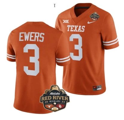 Quinn Ewers Jersey #3 Texas Longhorn Allstate Red River Vivalry Patch College Football Orange 8 Quinn Ewers Jersey #3 Texas Longhorn Allstate Red River Vivalry Patch College Football Orange