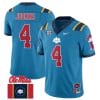 Quinshon Judkins Jersey #4 Ole Miss Rebels Football Ole Miss Flag All Stitched Blue 2