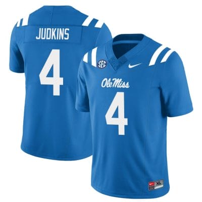 Quinshon Judkins Jersey #4 Ole Miss Rebels Football All Stitched Blue