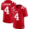 Quinshon Judkins Jersey #4 Ole Miss Rebels Football Vapor Limited All Stitched Red