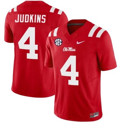 Quinshon Judkins Jersey #4 Ole Miss Rebels Football Vapor Limited All Stitched Red 10 Quinshon Judkins Jersey #4 Ole Miss Rebels Football Vapor Limited All Stitched Red