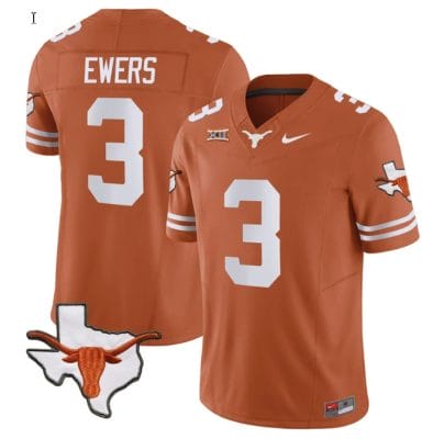 Quinn Ewers Jersey #3 Texas Longhorn Vapor Limited College Football Texas Orange