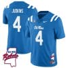 Quinshon Judkins Jersey #4 Ole Miss Rebels Football Ole Map All Stitched Blue