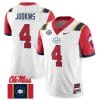 Quinshon Judkins Jersey #4 Ole Miss Rebels Football Ole Miss Flag All Stitched White 2