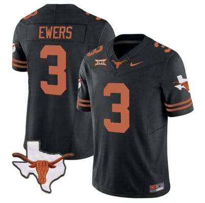 Quinn Ewers Jersey #3 Texas Longhorn Vapor Limited College Football Black
