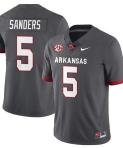 Raheim Sanders Jersey #5 Arkansas Razorback Football All Stitched Gray