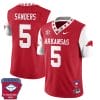 Raheim Sanders Jersey #5 Arkansas Razorback Football Arkansas Patch White Sleeves 7 Raheim Sanders Jersey #5 Arkansas Razorback Football Arkansas Patch White Sleeves