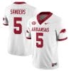 Raheim Sanders Jersey #5 Arkansas Razorback Football All Stitched White