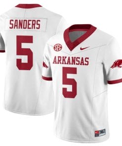 Raheim Sanders Jersey #5 Arkansas Razorback Football All Stitched White