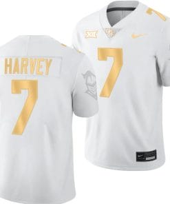 RJ Harvey Jersey #7 UCF Knights Light Mode College Football White Golden